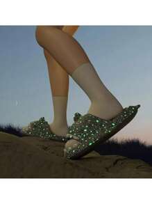 Par De Sandalias Tiburón Fluorescentes Brillosas Brillan En La Oscuridad Planas Cómodas Colores Para Niños Niña Niño Antideslizantes Descanso Chanclas Infantil Tallas Pequeñas - Rosa - Ver 8