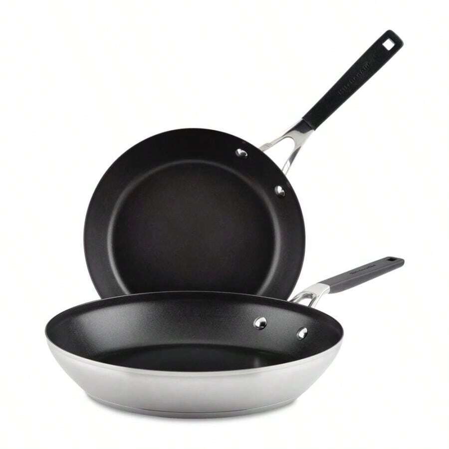 kitchenaid Stainless Steel 2 Piece Nonstick Induction Frying Pan Set - Silver - View 1