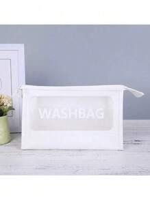 1 bolsa cosmética transparente de tamaño mediano, bolsa de almacenamiento de maquillaje portátil para viajes, un organizador de maquillaje con gran capacidad de almacenamiento