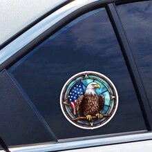2Pcs/Set Flag Of The United States Eagle Logo Car Decal Vinyl Reflective Decal Sticker For Automobile Motorcycle Windows Trucks Bumper Decor - Multicolor - View 3