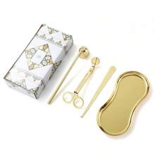 4pcs Candle Tool Set Stainless Steel Candle Cap Tools Kit Including Wick Trimmer, Wick Dipper, Wick Scissors, Suitable For Candle Lovers Candle Accessories Set - Multicolor - View 14