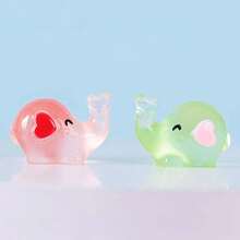 7入組可愛的夜光小象裝飾組——多功能可愛的卡通擺件，適用於桌面、汽車和多種場合：房間、節日、家居、辦公室、派對、聖誕節增添氣氛 - 彩色 - 查看 5