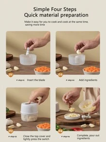 Wireless Electric Multi-Functional Garlic Masher For Home Use, Food Processor, Meat Grinder, Garlic Mincer,Kitchen,Kitchen Items,Food,Cooking,Camping,Vacation,Beach,Room Decor,Organizer,Party,Travel.