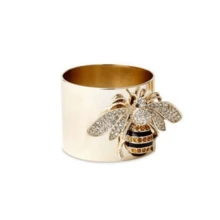 Nhẫn thời trang nam sang trọng 1 chiếc Bee, phong cách Âu Mỹ - Vàng - Xem 3