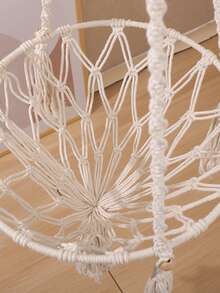 1 Pieza Cama Hamaca Para Mascotas Tejida A Mano Con Estilo Bohemio, Adecuada Para Gatos Pequeños A Medianos, Dormir En Cuatro Estaciones - Beis - Ver 5