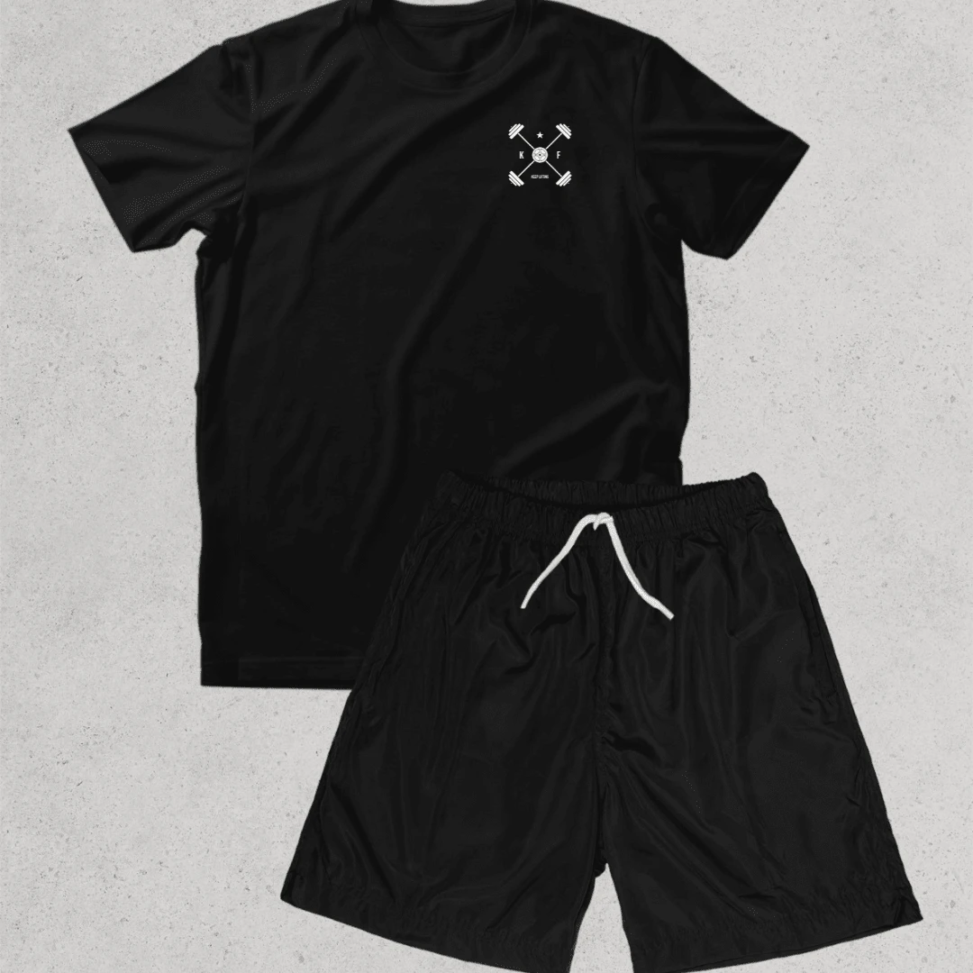 Men T-Shirt Co-Ords - màu đen - Xem 1