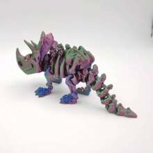 Modelo de Triceratops esqueleto impreso en 3D con múltiples articulaciones, linda decoración de escritorio de animal - multicolor - Ver 5