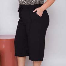 Plus Size Pants - 黑色 - 查看 3