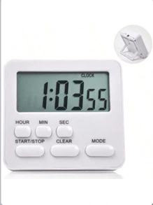 1 pieza Temporizador con función de cuenta regresiva y cronómetro, modo silencioso, apto para cocina, estudio, deportes, sueño, con soporte y orificio para colgar - Multicolor - Ver 9