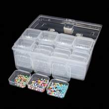 32pcs 32-Compartment Clear Plastic Storage Box, Portable Clear Container For Stationery Beads And Small Items - Multicolor - View 2