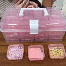 32pcs 32-Compartment Clear Plastic Storage Box, Portable Clear Container For Stationery Beads And Small Items - Multicolor - View 4