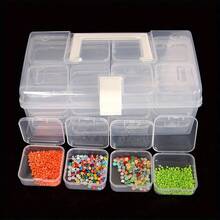 32pcs 32-Compartment Clear Plastic Storage Box, Portable Clear Container For Stationery Beads And Small Items - Multicolor - View 1