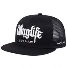 1pc Fashion Baseball Cap With "Thuglife" Embroidery, Adjustable Snapback Hip Hop Hat For Adults Outdoor Casual Sun Protection - Shape - View 19