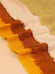 1 件女士纯色优质重压绉纱包头巾围巾披肩头带柔软头巾适合 Abaya 配饰女士面纱 - 彩色 - 查看 6