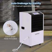Lifezeal 250 Pints Commercial Dehumidifier Industrial Heavy Duty Dehumidifierw/Drain Hose - White - View 2