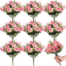 1PC/3PCS Artificial Flowers Tea Roses Silk Bouquets Fake Plants For Spring Autumn Decorations,Wedding Vase For Home, Dining Room,Bathroom,Kitchen, Bedroom Decorations, Mother's Day,Festival Birthday Party Accessories, Outdoor Garden Decorations Home Decor Christmas Decorations Christmas