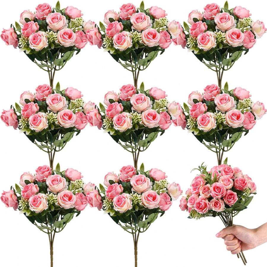 1PC/3PCS Artificial Flowers Tea Roses Silk Bouquets Fake Plants For Spring Autumn Decorations,Wedding Vase For Home, Dining Room,Bathroom,Kitchen, Bedroom Decorations, Mother's Day,Festival Birthday Party Accessories, Outdoor Garden Decorations Home Decor Christmas Decorations Christmas