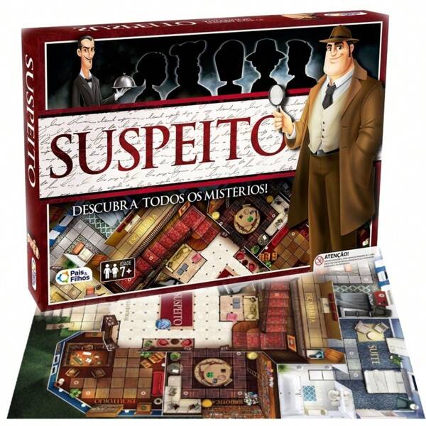 Jogo Suspeito de Tabuleiro Descubra Detetive os Misterios Pais e Filhos 2866