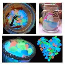 100/200/300 piezas de rocas para acuario iluminadas en azul, guijarros luminosos adecuados para jardines/peceras/acuarios/macetas de plantas/paseos de bonsáis/entradas de vehículos - Multicolor - Ver 10