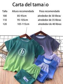 2 Pieza Conjunto de Top Y Pantalones Cortos ropa degradada para Bebé niños Verano