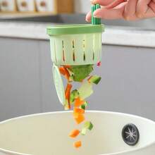 Colador de desagüe del fregadero de la cocina con diseño de cactus, canasta autofiltrante de prensado automático de 2024, cesta elevadora multifuncional con filtro de red para el hogar, colector de residuos de cocina - Multicolor - Ver 6