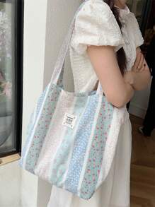 Túi vải mới 2024 cho nữ phong cách Hàn Quốc lãng mạn họa tiết hoa nhỏ xinh cho sinh viên đại học Túi xách đeo vai Nhẹ, Di động, Sức chứa lớn, Có thể gấp lại, Thích hợp cho nữ sinh trung học, Hoàn hảo cho Trở lại trường, Cao đẳng, Trung học cơ sở, Trung học phổ thông - Nhiều màu - Xem 2