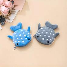 Cute Little Whale Coin Purse Plush Zipper Coin Purse Key Earphone Bag Plush Shark Coin Purse Ideal For Gifts,Whale Tail,Shark Puppet,Shark,Whale Shark,Whale,Red Panda,Shark Plushy,Coin Purse,Plushie Shark,Capybara,Palm Pals