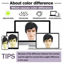 Synthetic Men's Short Straight Wig Black For Men Hair Fluffy Realistic Natural Headpiece Hair Heat Resistant For Daily Party