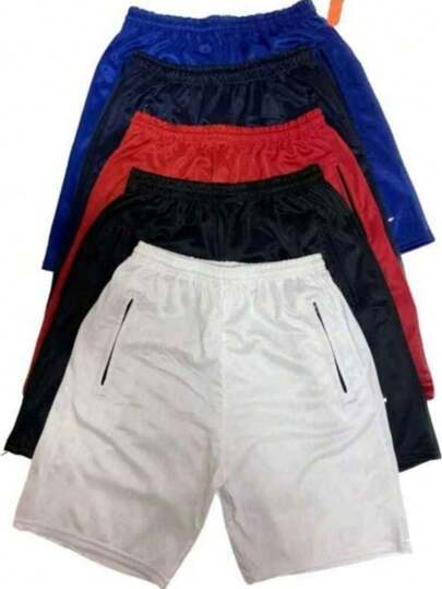 Imagem do produto Kit com 2 peças 3 peças 4 peças 5 peças Shorts Bermuda Dry Fit Esportiva Treino 2024  Com Ziper no Bolso na loja Shein