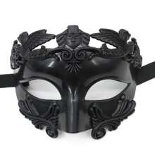 1 Peça Máscara Masculina de Baile de Máscaras, Máscara de Rosto Metade de Guerreiro Antigo Romano Grego, Baile de Máscaras de Halloween Veneziano, Carnaval, Festa de Mardi Gras, Casamento, Festa Temática de Fantasia - Multicolorido - Visão 5