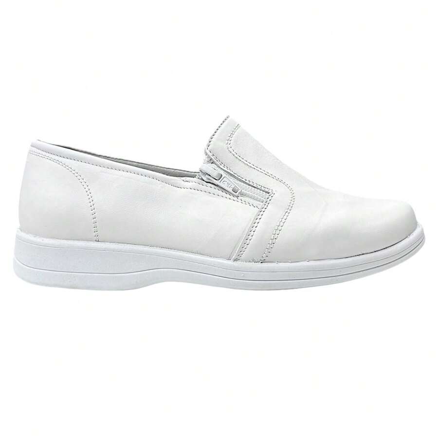 Zapatos Para Enfermeria Sin Agujetas Comodos Ligeros Resistentes Modelo 224 - Blanco - Ver 1