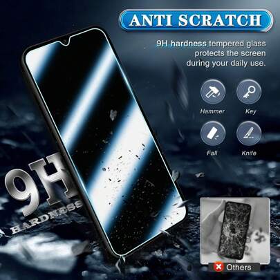 Protector de pantalla de vidrio templado de 3D de gran arco en 2 piezas, compatible con iPhone, Redmi, , Oppo, Vivo, y otros teléfonos móviles, resistente a caídas, arañazos y huellas digitales, HD