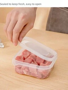 1pc Food Storage Container, Refrigerator Vegetable Freezing Box, Refrigerator Use Meat Separator, Transparent Container For Storage With Visibility, Microwave Heating Safe Storage Box. Segmented Storage Prevents Mixing Flavors - Clear - View 4