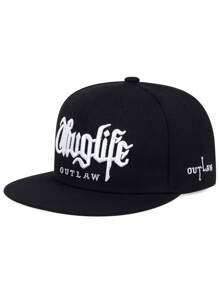 1pc Fashion Baseball Cap With "Thuglife" Embroidery, Adjustable Snapback Hip Hop Hat For Adults Outdoor Casual Sun Protection - Shape - View 20