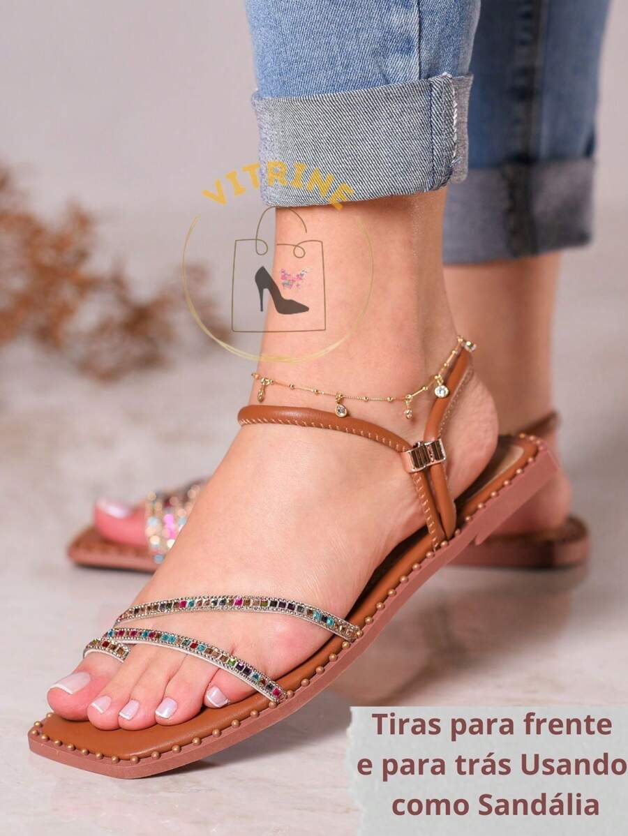 Women Flat Sandals - 駝色 - 查看 1