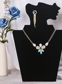 1件优雅珠宝展示架，适用于项链、耳环和吊坠 - 完美的节日珠宝展示道具，理想的圣诞礼物，适合特殊场合的时尚收纳架，用这款别致的展示方案提升您的珠宝收藏，非常适合新年庆祝活动和情人节惊喜，为您的家居装饰增添一丝魅力，完美展示您最喜爱的配饰，时尚爱好者和送礼者的必备之选。 - 黑色 - 查看 7