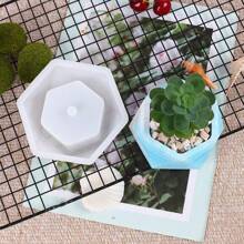 多肉植物花盆硅胶模具水泥滴胶石膏烛台装饰收纳盒 - 白色 - 查看 14