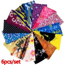 6 piezas/paquete Pasamontañas mágico sin costuras para deportes al aire libre, protección contra el viento y el sol, máscara para el cuello, adecuado para ciclismo, motociclismo y esquí, unisex - Multicolor - Ver 2