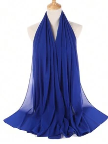 1box Ladies' Solid Color Chiffon Hijab Gift Set For Muslim Weddings (3pcs Hijabs + 2pcs Hijab Pins) - View 7