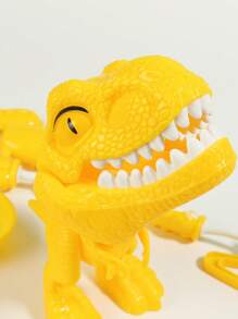 10 piezas Set de juguetes de dentista para niños, juguete de cepillado de dientes de dinosaurio, juguete educativo temprano para niños de 1 a 3 años - Amarillo - Ver 4