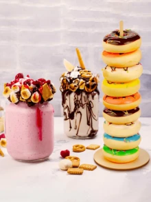 2pcs-Wooden Donut Rack, Dessert Display Rack, Minimalist Donut Storage Rack, Wooden Donut Rack Doughnut Party Donut Birthday Wedding Center, Movable Wooden Donut Display Rack, Suitable For Dessert Decoration Diy And Party Supplies, Perfect Installation Rack For Weddings, Parties And Events, Anniversaries, Valentines And Birthdays, Decorations. - Wood Color - View 4