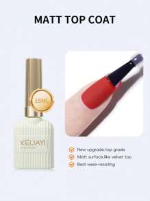 XEIJAYI 1Pc Red Long-Lasting Gel Matte Top Coat Shine Finish And Soak Off Led Nail Lamp Perfect For Christmas Nail Art Design Manicure Diy Salon Women Gift - Clear - View 3
