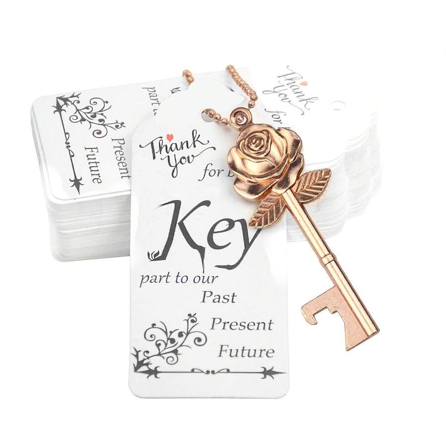 Bulk Rose Flower Shaped Keys Wedding Favors Gift For Guest Bulk