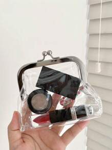 Small Transparent Travel Storage Bag, Portable Mini Lipstick And Makeup Pouch, Accessory And Miscellaneous Storage Bag, Earphone And Data Cable Organizer, Transparent Coin Purse, Card Holder Cosmetic Bag, Vacation Organizer, Large Capacity Makeup Organizer Makeup Case, For Lipstick, Brush, Skincare, Mobile Phone, Coin, Small Items, For Home, Gift, Vacation And Festival Halloween Christmas Multifunctional Use,Boho Vibes,For Holiday Beach, Bathroom Collection, Bedroom Collection, Large Capacity