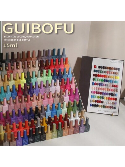 1 Bottle 15ml Gel Nail Polish Set, 120 Color Series, Shiny Effect