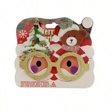 9 件随机款式圣诞装饰眼镜玩具，圣诞老人雪人鹿角创意眼镜，礼物 - 彩色 - 查看 4