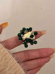 1 件复古心形吊坠流苏可调节食指戒指珠宝配饰适合女士情人节、妈妈、母亲、母亲节、礼物 - 金色 - 查看 3