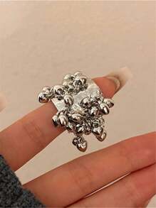 1 件复古心形吊坠流苏可调节食指戒指珠宝配饰适合女士情人节、妈妈、母亲、母亲节、礼物 - 金色 - 查看 6