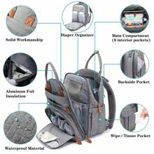 1pc Diaper Bag Backpack, Maternity Baby Nappy Changing Bags For Boys & Girls, Multifunction Waterproof Travel Back Pack With Stroller Straps & Pacifier Case, Travel Tote, Baby Registry Search & Shower Gifts Newborn Essentials & Items For Mom - màu xanh lá - Xem 2