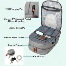 1pc Diaper Bag Backpack, Maternity Baby Nappy Changing Bags For Boys & Girls, Multifunction Waterproof Travel Back Pack With Stroller Straps & Pacifier Case, Travel Tote, Baby Registry Search & Shower Gifts Newborn Essentials & Items For Mom - màu xanh lá - Xem 4
